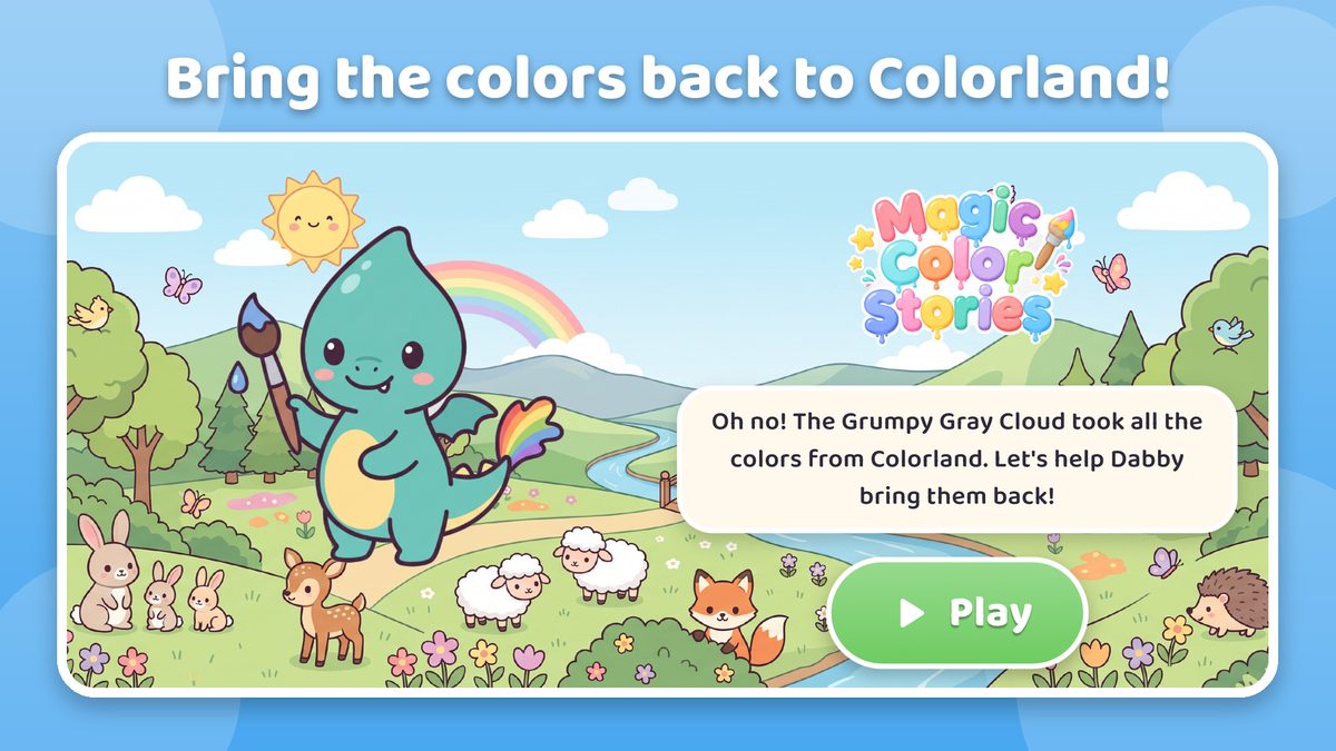 Start screen with Dabby and forest animals